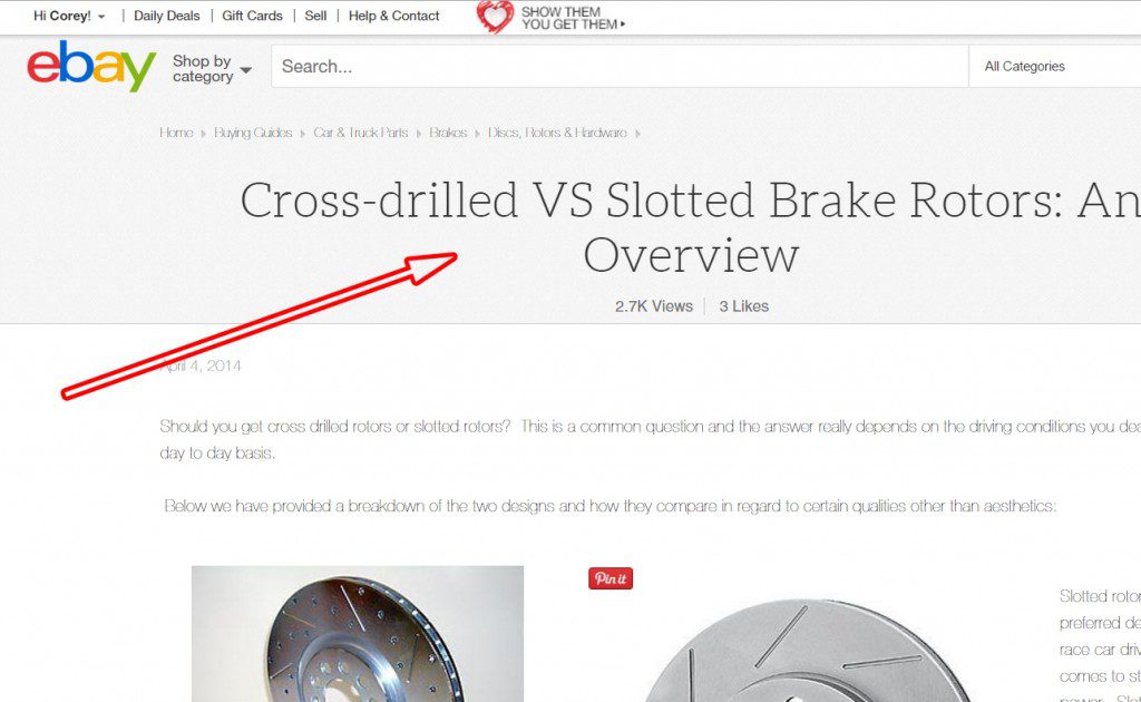 Ebay Search Ads Brake Rotors