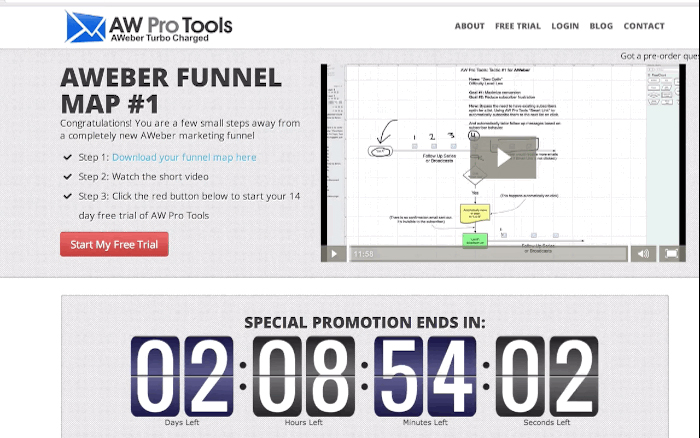Countdown Variable In Ad of AW Pro Tools