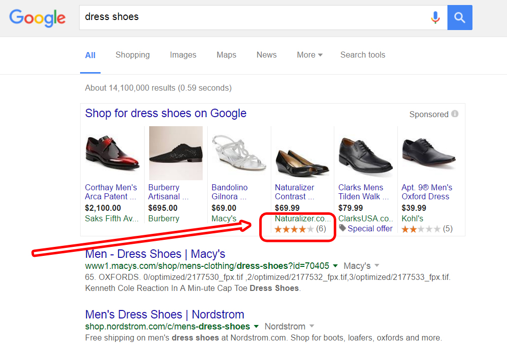 Google Search Result On dress shoes 