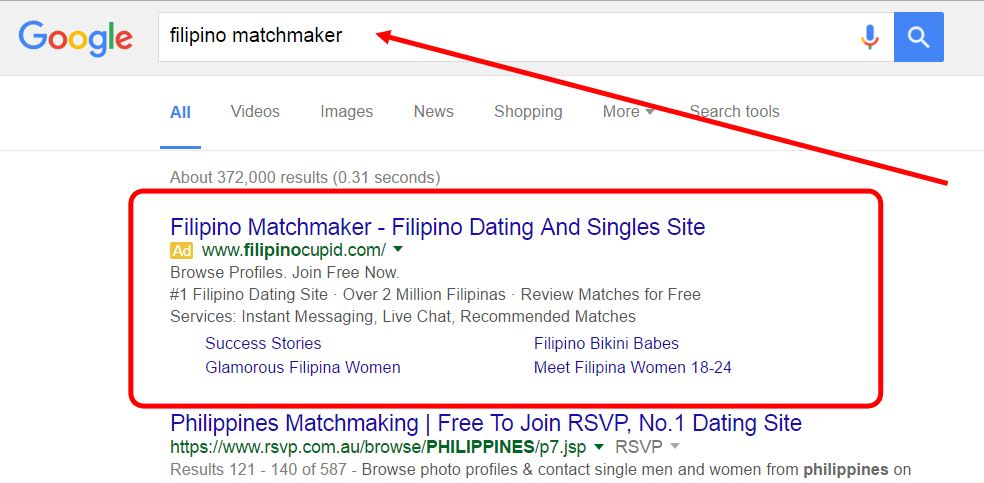 Google Search Result on filipino matchmaker (1)