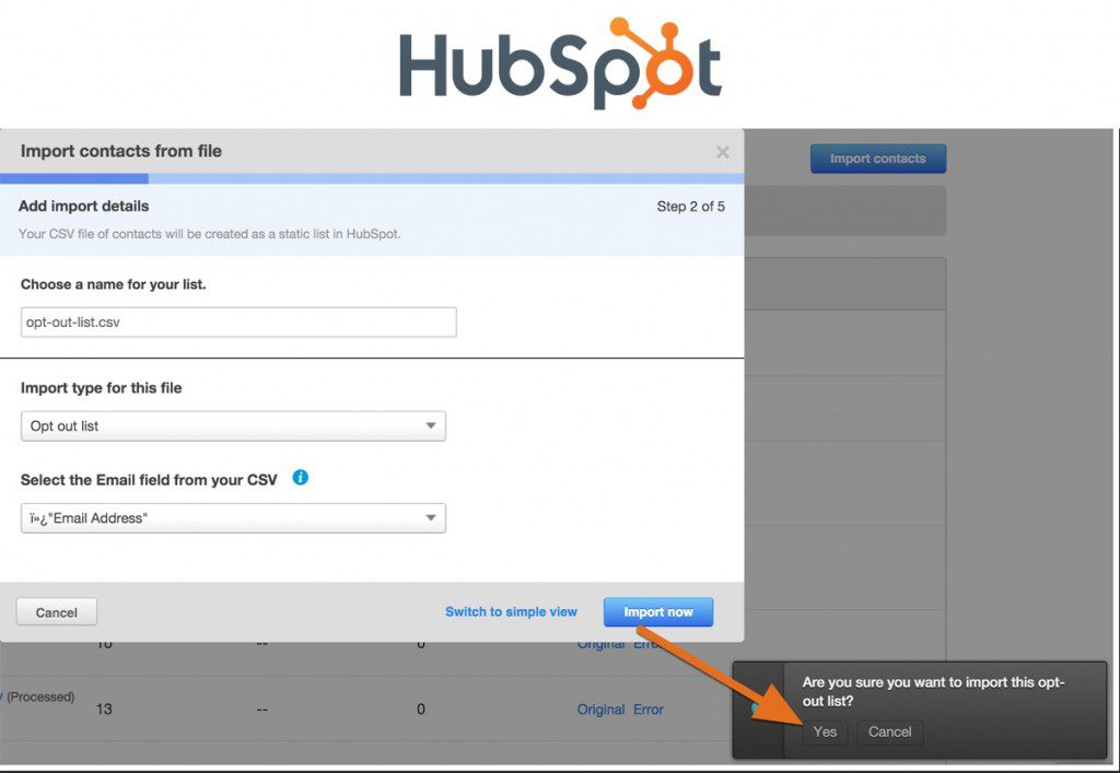 Importing Contacts from File using Hubspot
