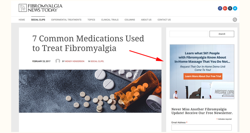 Targeting sites that talk about how to get rid of the pain from fibromyalgia